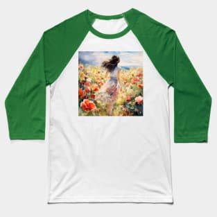 Flower button Baseball T-Shirt